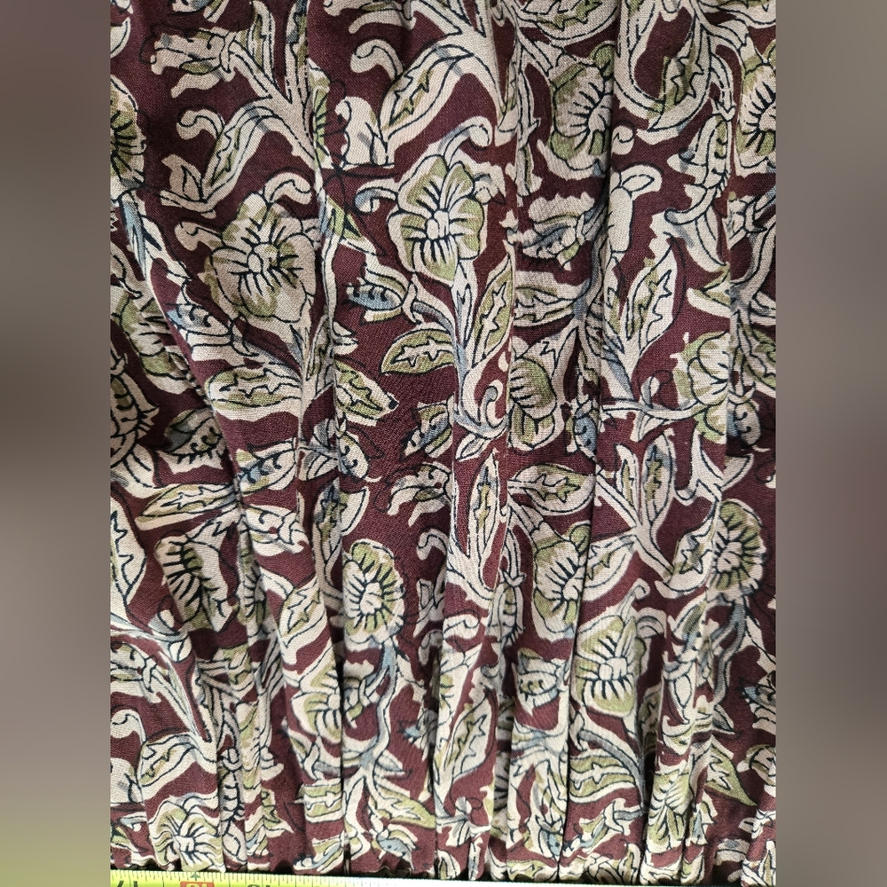NATURAL LIFE Stella Mini Dress Maroon Floral Vines Purple Wine Sz Small - Picture 10 of 14